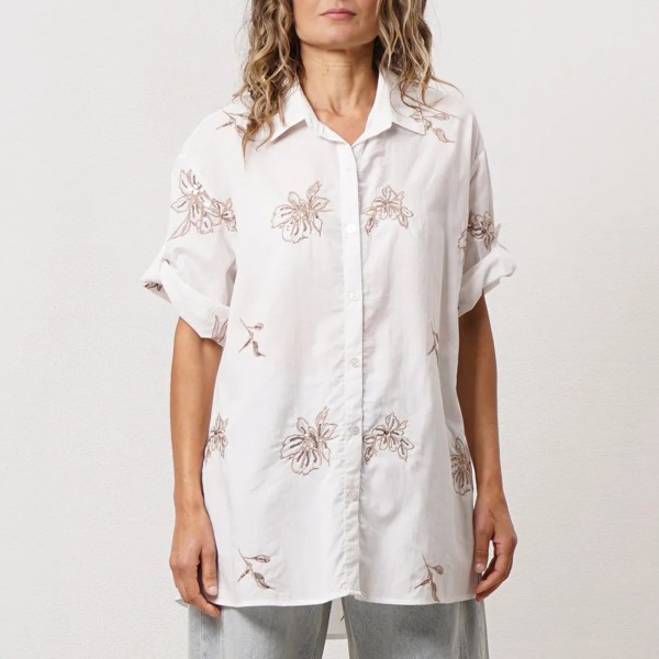 Blouse with gold embroidery