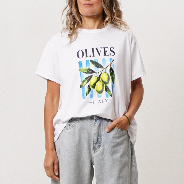 Cotton/elastane t-shirt (print)