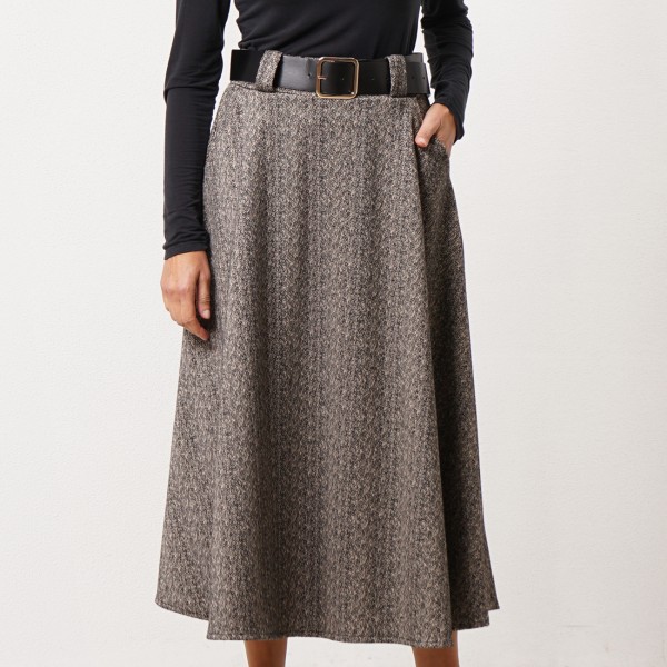 Flat fabric flared skirt