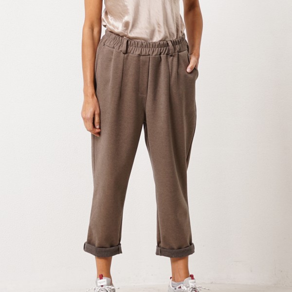 Balloon pants (peach skin) with elastic waistband