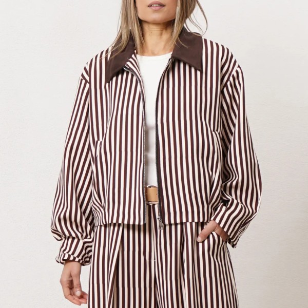 striped bomber jacket