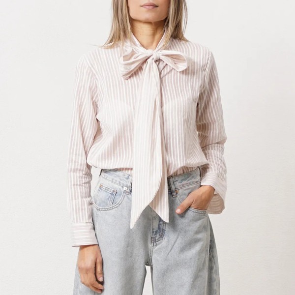 Striped blouse with bow