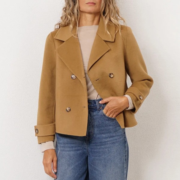 Wool-lined knit jacket (invisible seams)