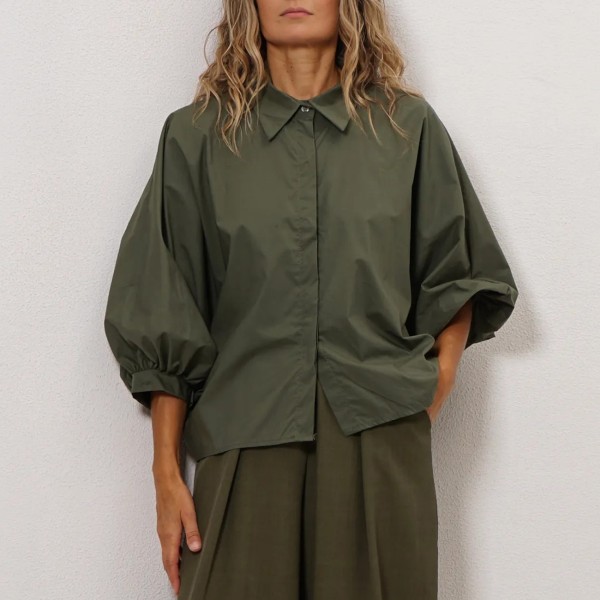 Striped blouse with adjustable sleeves