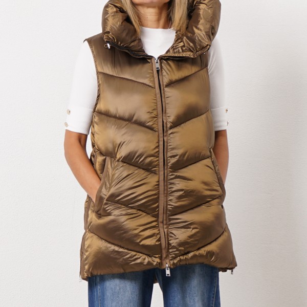 padded vest with glitter