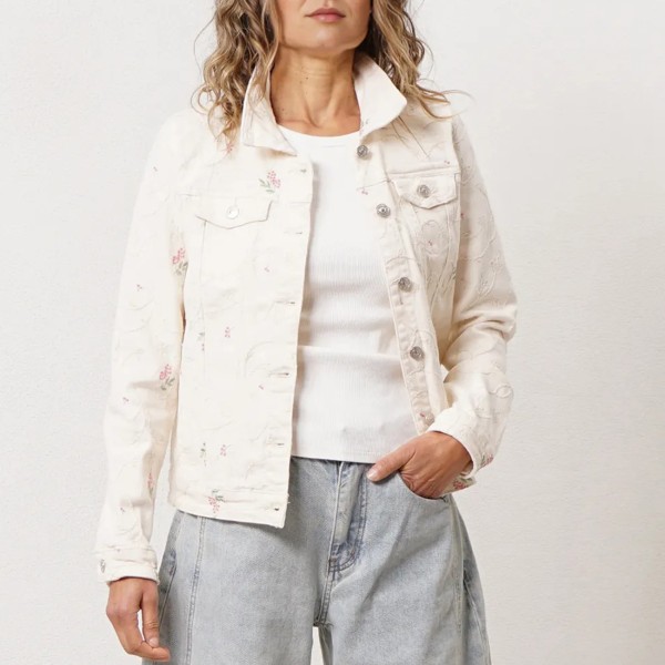 Cowboy jacket in embroidered denim (raw)