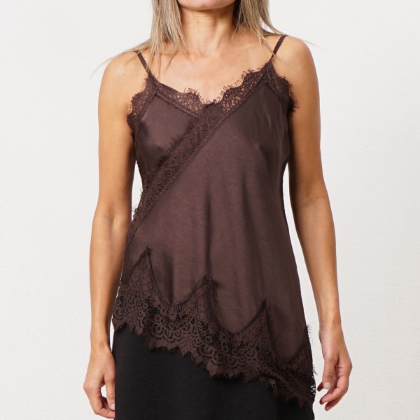 Top with silk and lace