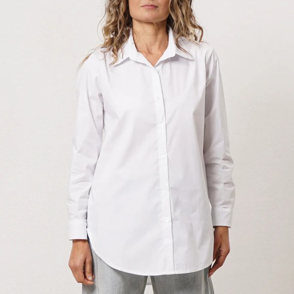 Poplin blouse with elastane