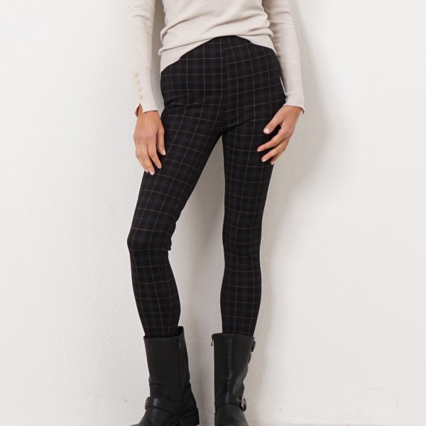 plaid leggings with elastane