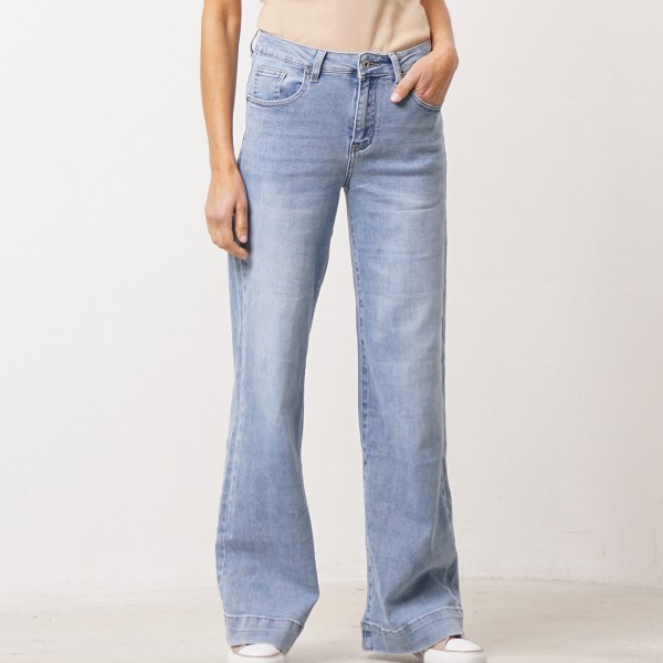 Vintage denim wide-leg pants