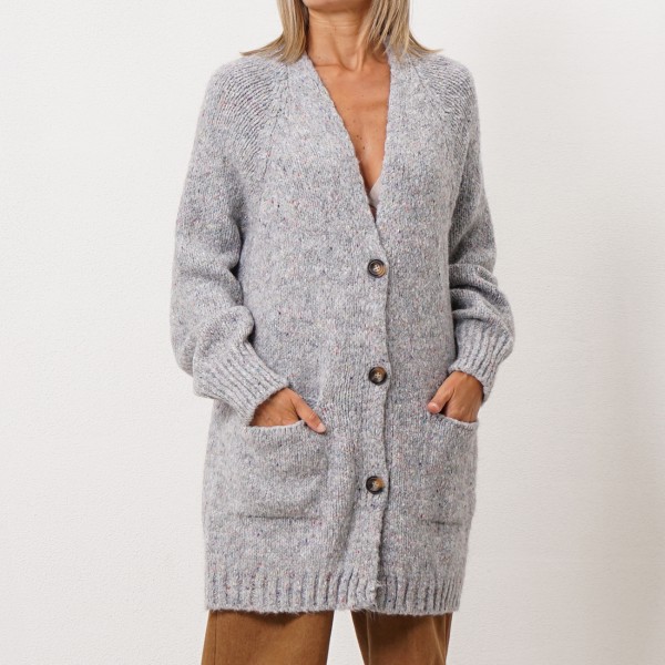 oversized knit coat (mixed)