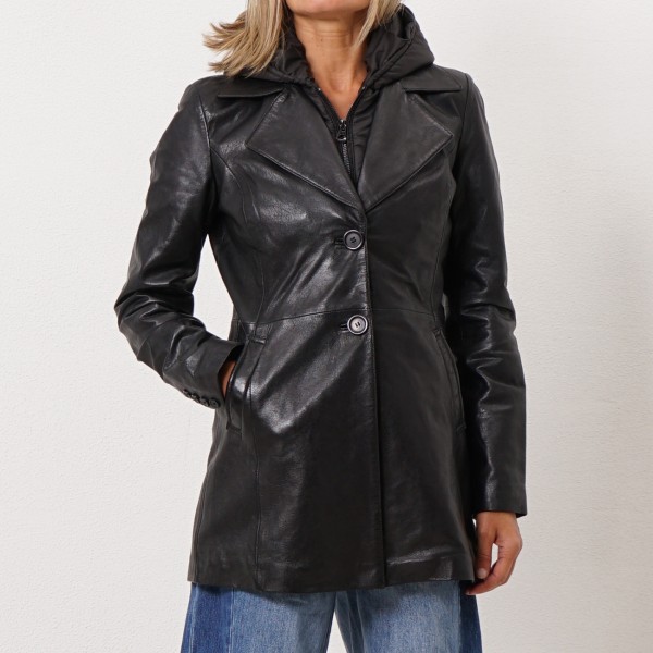 100% vintage leather jacket (removable interior) with hood