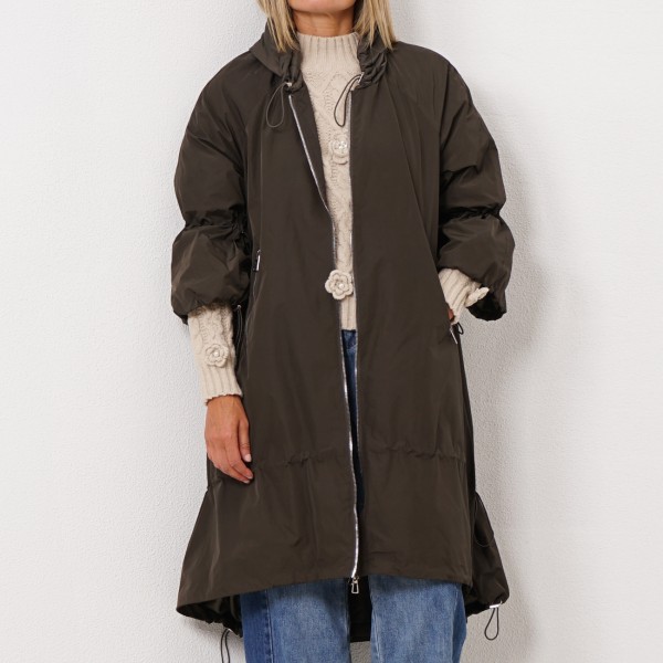 waterproof parka with flared