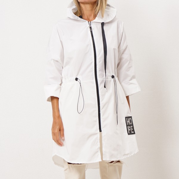 waterproof parka with adjustable ruffles