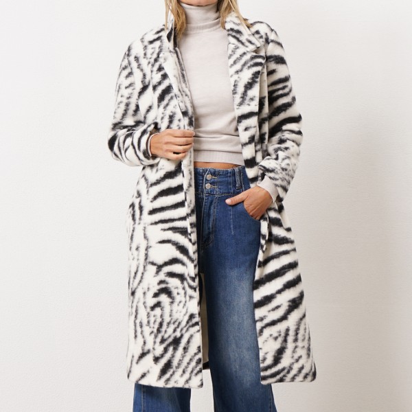 animal print farm coat