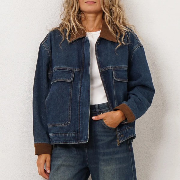 Lined denim jacket