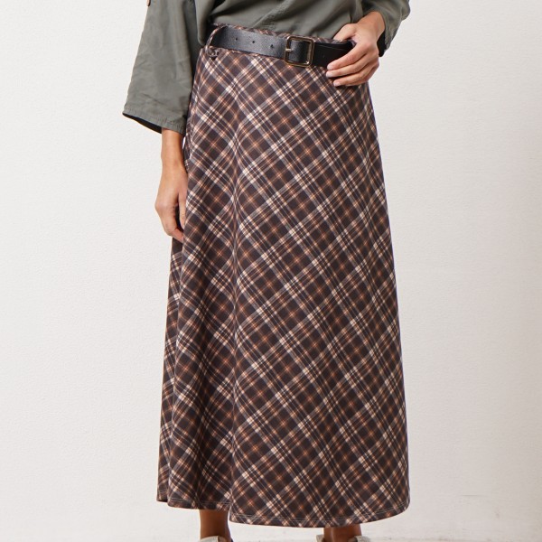 suede flared skirt
