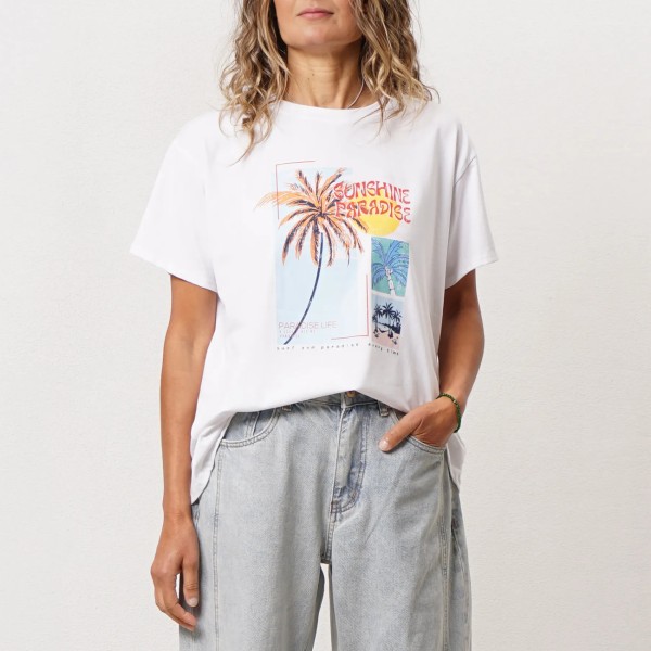 Cotton/elastane t-shirt (print)