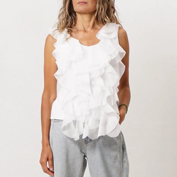 Ruffled crepe blouse