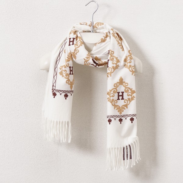 Embroidered scarf with cashmere (soft touch)