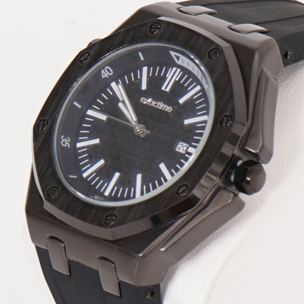 steel watch/rubber strap
