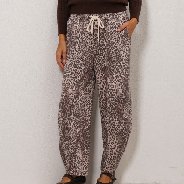 Plush balloon pants (animal print)
