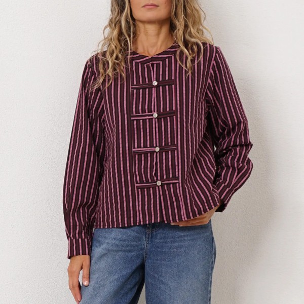 Striped blouse with elastane