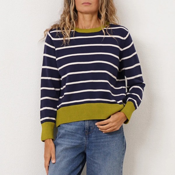 Striped knit sweater (jacquard)