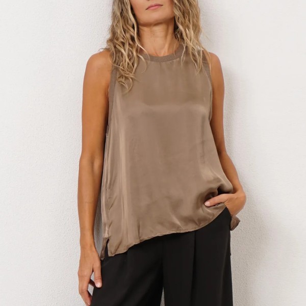 Satin top with rayon