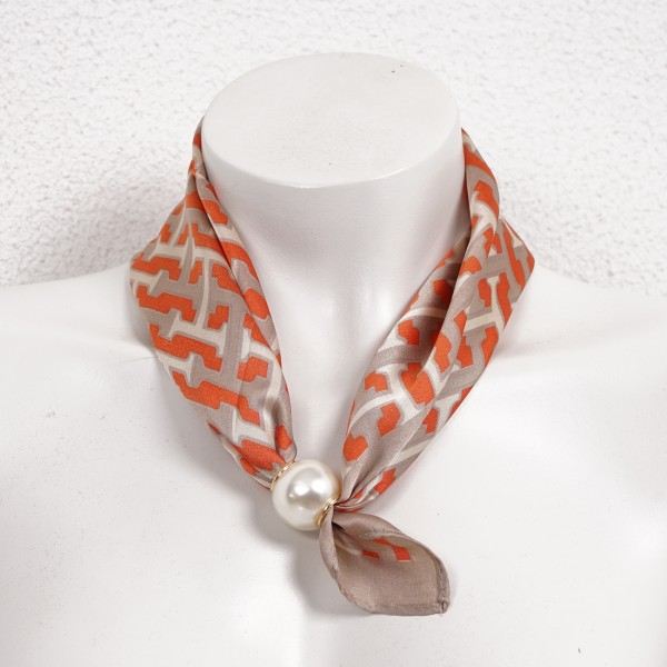 Silk/viscose scarf with pearl (magnet)
