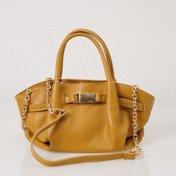 Leather bag with straps