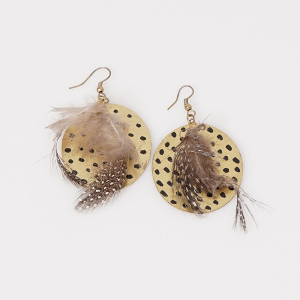 stainless steel earrings with feathers