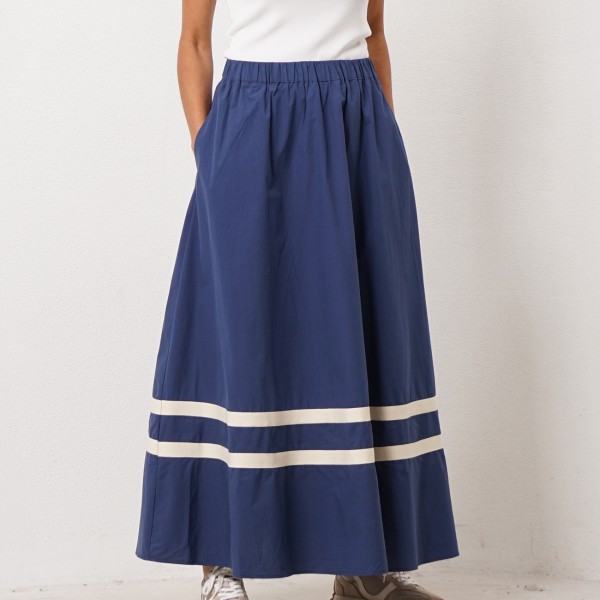 skirt with poplin insert