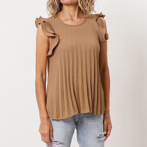pleated blouse with ruffles