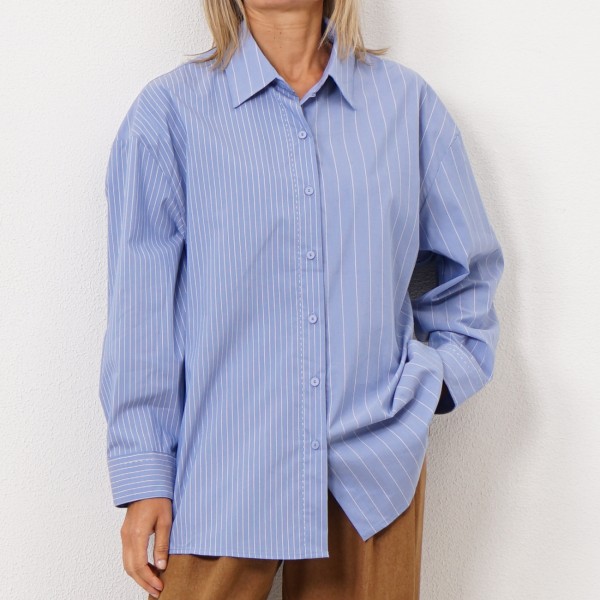 stripe mix shirt blouse