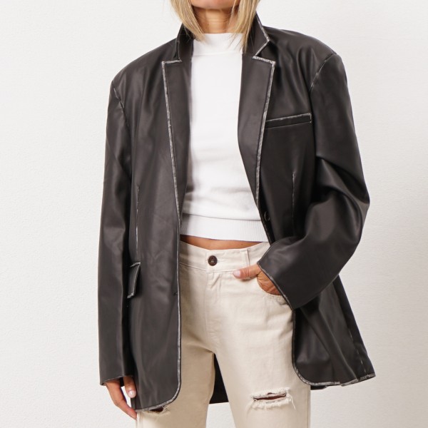 oversize vintage blazer in eco-leather (premium)