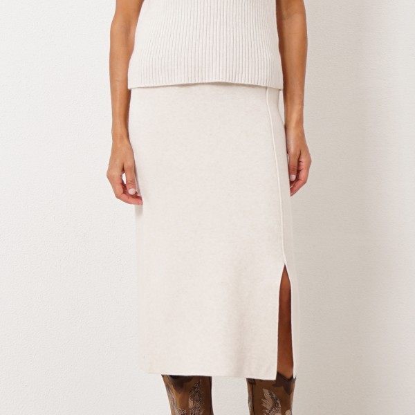 knitted skirt with slit (premium)