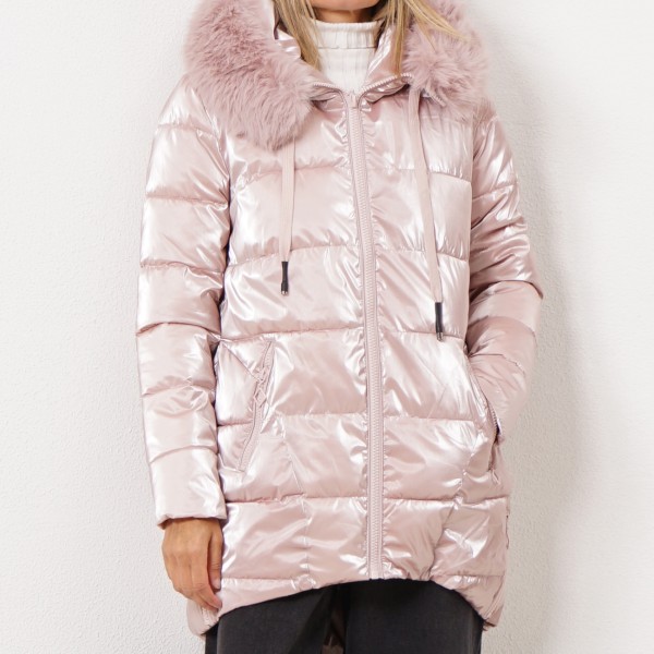 glitter padded parka