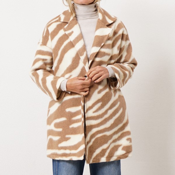 animal print farm coat