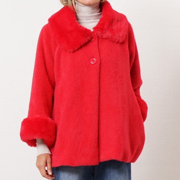 Godé farm coat with fur applications