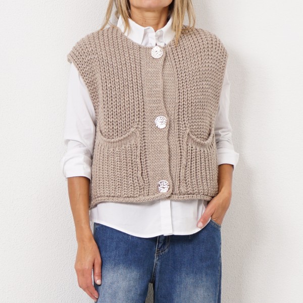 knitting vest (English stitch)