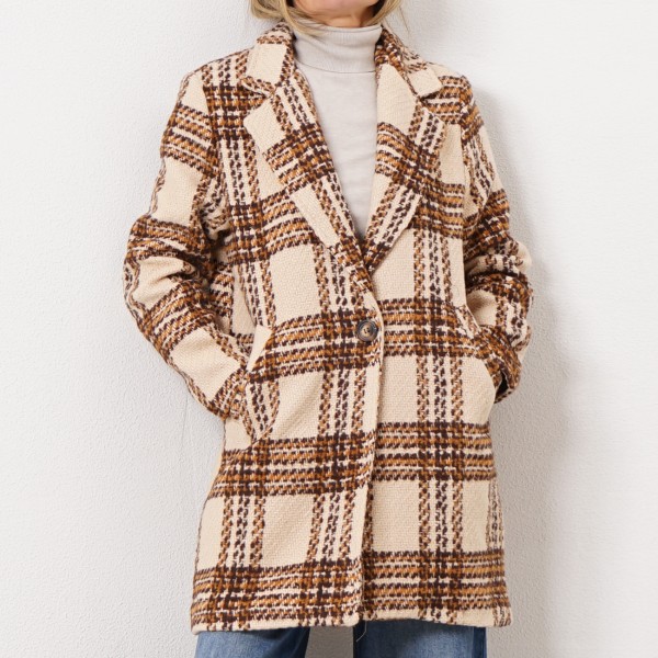 plaid farm coat