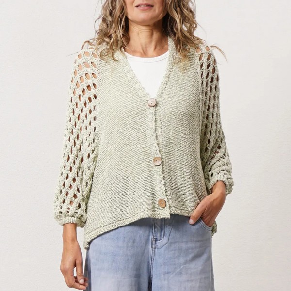 Knitted jacket with lurex (open set)