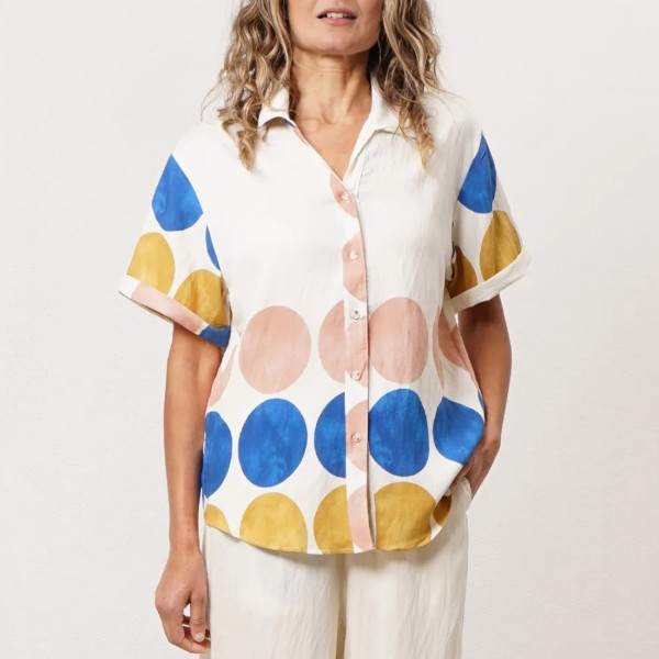 Printed crepe blouse
