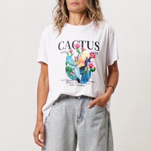 Cotton/elastane t-shirt (print)