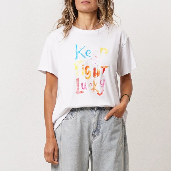 Cotton/elastane t-shirt (print)