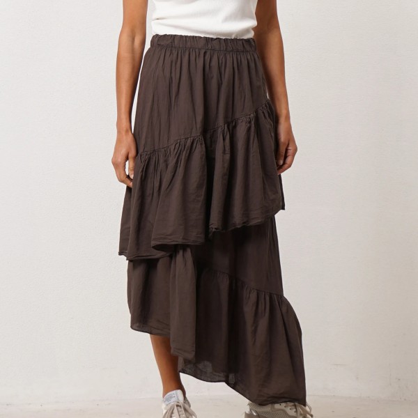 ruffled skirt in cotton mesh