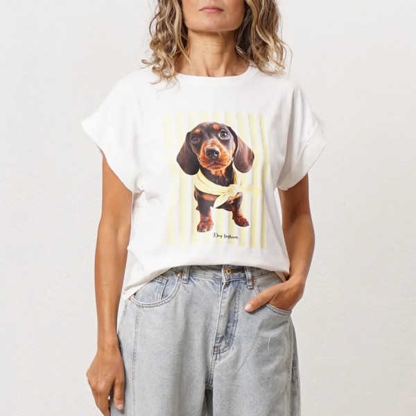 Vintage cotton/elastane t-shirt with print