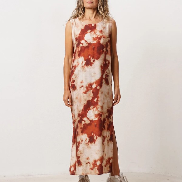 Tie-dye crepe dress