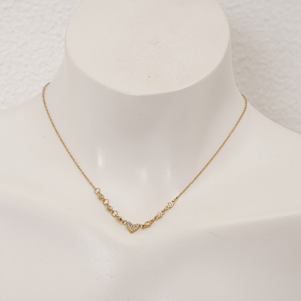 Stainless steel necklace with diamonds (surgical steel) nickel-free